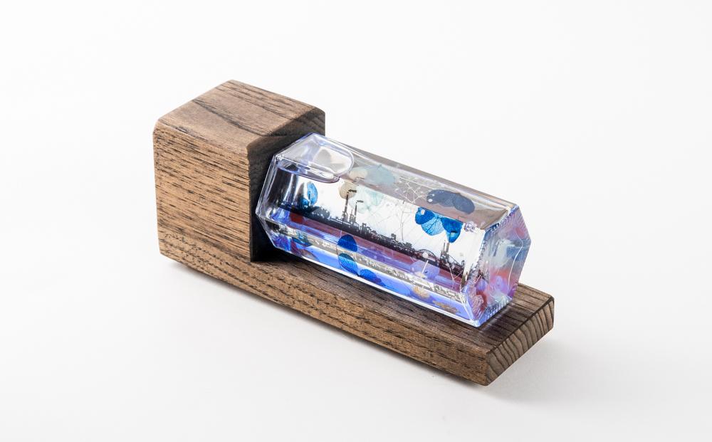 周南工場夜景ハーバリウム/旅するBIN（木製フレーム付き）