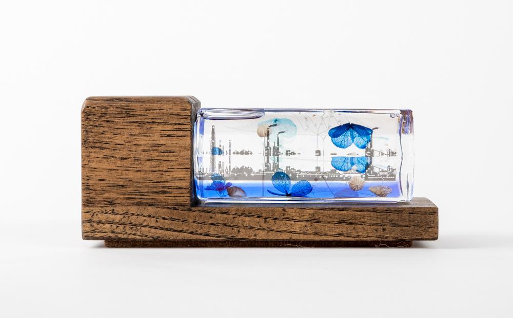 周南工場夜景ハーバリウム/旅するBIN（木製フレーム付き）