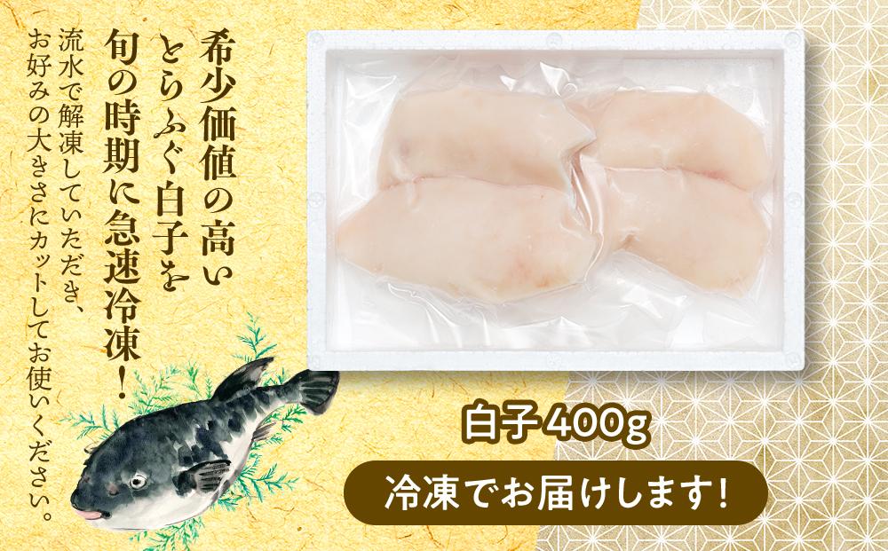 【年内発送】 ふぐ料理専門店 『栄ふく』 国産 とらふぐ 希少価値  白子 約400ｇ（200g×2P）