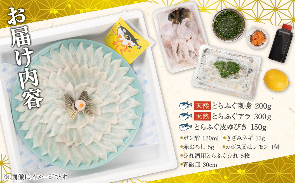 【12月31日着限定】ふぐ料理専門店 『栄ふく』 国産 天然 とらふぐフルコース（3～4人前）青磁皿30cm付