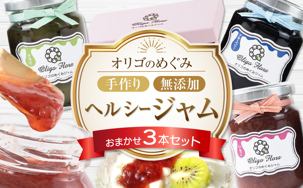 数量限定　オリゴのめぐみ手作り無添加ヘルシージャム（おまかせ3本セット・110g×3本）
