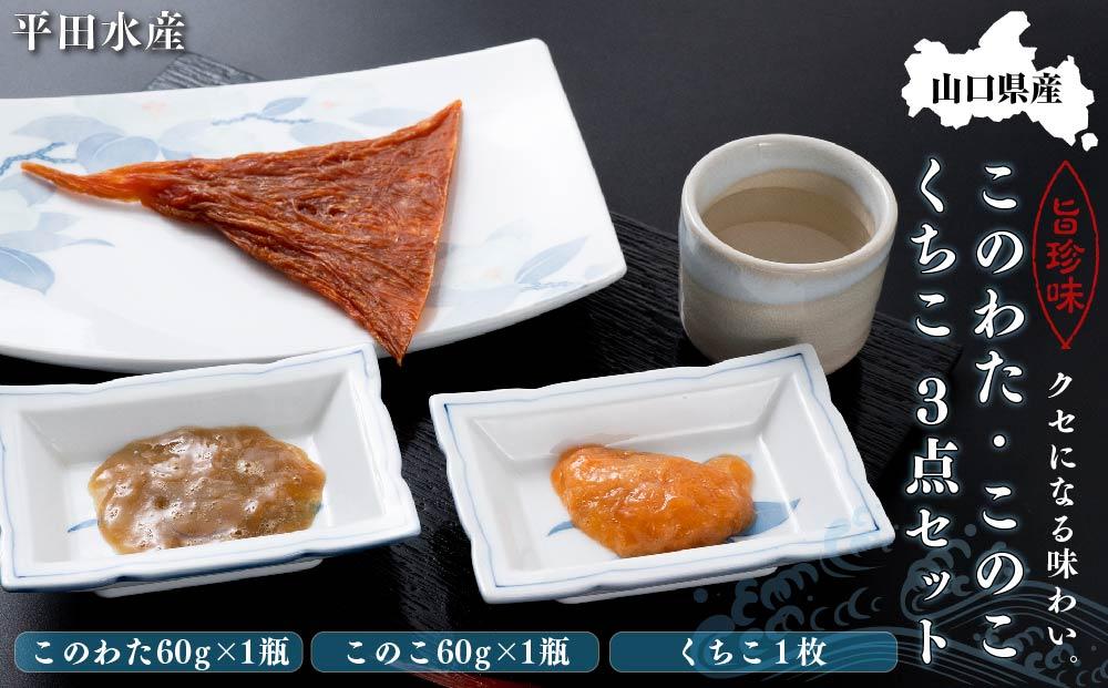 【日本三大珍味】山口県産このわた・このこ・くちこ3点セット