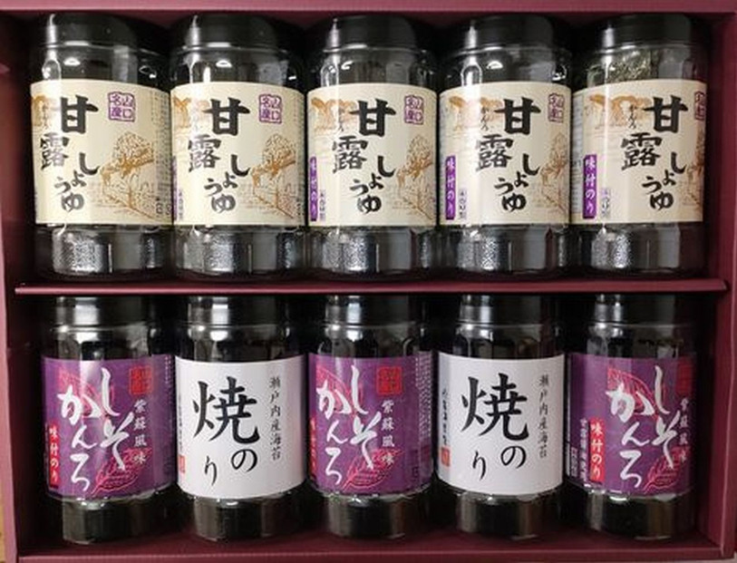 甘露しょうゆ海苔詰め合わせA（32枚×10本）
