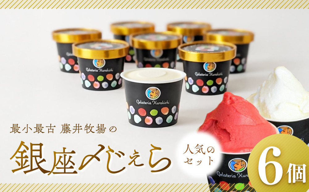 【人気セット】銀座〆ジェラ（6個）最小最古の藤井牧場