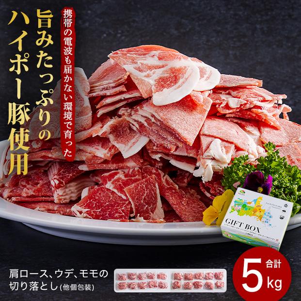山口県産豚切り落とし5kgセット│携帯の電波も届かない環境で育った旨みたっぷりのハイポー豚
