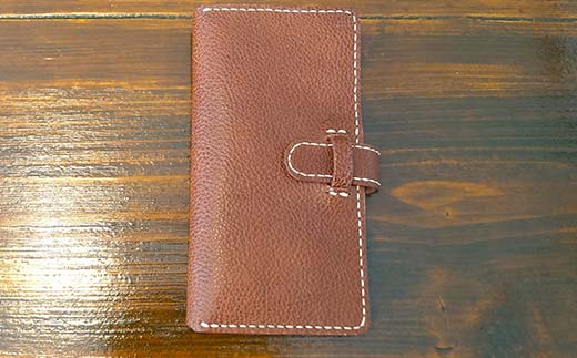 本革製手帳型iPhoneカバー （iPhone 14 Pro Max用）＜ネイビー＞ 国産牛ヌメ革 ハンドメイド スマホ 手帳型 カバー iPhone iPhone14 本革 レザー 革製品 F6L-1009 ネイビー