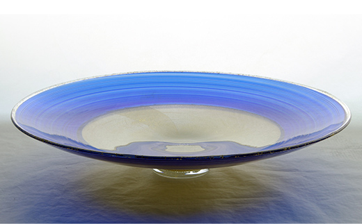 【ギフト用】「月映え」皿＜ガラス作家 西川　慎＞ F6L-125 【ギフト用】「月映え」