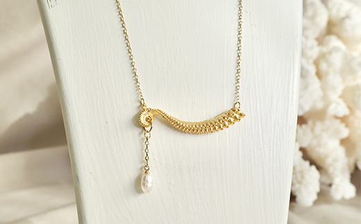 本物のタコを型取りしたネックレス clavicle ゴールド gold アクセサリー パール ファッション F6L-1110