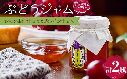 ぶどうジャム２瓶（レモン果汁仕立て１瓶・赤ワイン仕立て1瓶）100ｇ×2 ぶどう ジャム 加工品 食品 F6L-1147