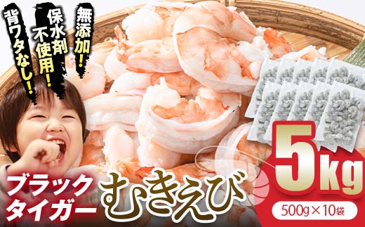 ブラックタイガー むきえび 5kg エビ 海老 むき身 海鮮 魚介類 無添加 バラ凍結 保水剤不使用 下処理済み  F6L-1327 5kg×1回