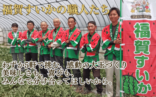 【先行予約】1株1玉獲りの自信作「福賀 すいか」秀大 約9kg～10kg 1個　果物類・スイカ　お届け：2026年7月上旬以降順次発送予定