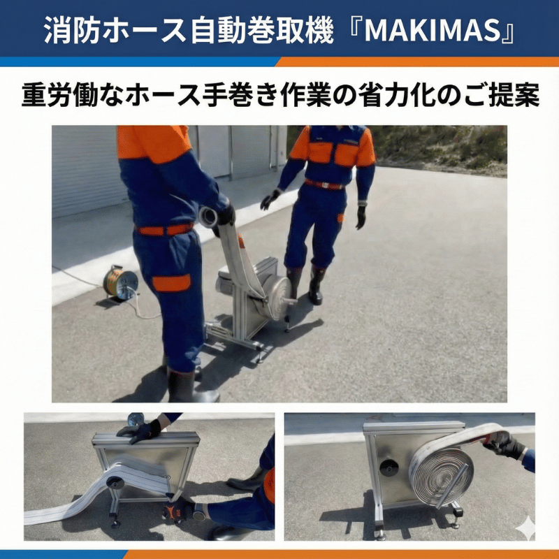 消防 消防ホース 自動巻取機 ”MAKIMAS”