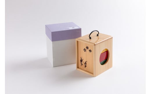 【限定1個】遊山箱三段重（寄木入り・阿波おどり彫り入り）
