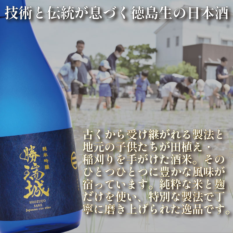 日本酒 720ml×1本 純米吟醸 勝瑞城 お酒 清酒 地酒 お取り寄せ 名産品 お土産 支援 支援品 返礼品 特産品 ご当地 ギフト 藍住 徳島県 ドリームチーム