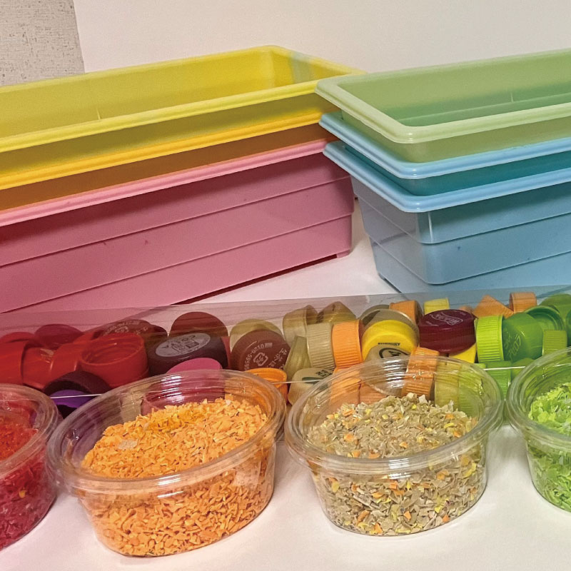 プランター 3個 （色指定不可） ペットボトル キャップ おしゃれ ガーデン 長方形 園芸 野菜 果物 花 かわいい オアシス サイズ ハウス 雑貨 リサイクル スタンド 徳島 キャップdeプランター