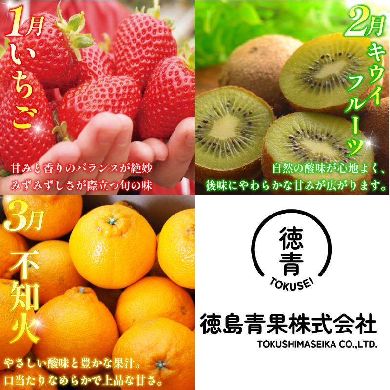 フルーツ 定期便 6ヶ月 果物 季節 旬 詰め合せ 国産 おまかせ 産地直送 シャインマスカット すだち いちご みかん キウイ 不知火 桃 ピオーネ 徳島