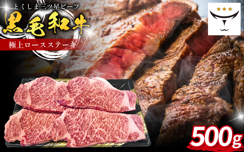 ロース ステーキ 500g 250g 2枚 国産 黒毛和牛 とくしま三ツ星ビーフ 徳島県産 ブランド 極上 和牛 牛肉 阿波牛 国産 黒毛和牛 肉 ステーキ BBQ キャンプ飯 アウトドア おすすめ ビーフ お祝い 誕生日 記念日 徳島 肉の藤原