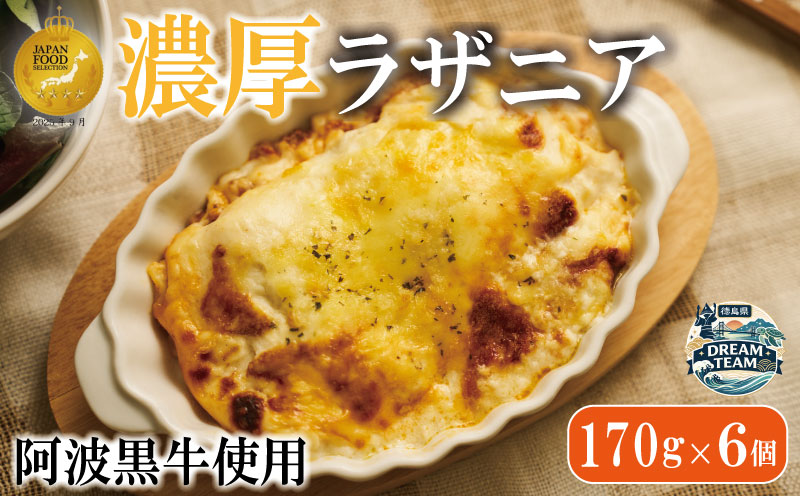 濃厚 ラザニア 170g×6個 国産 阿波黒牛 阿波牛 牛肉 豚肉 合い挽き 合挽き 合挽 ミンチ ミートソース ホワイトソース チーズ 徳島県 ドリームチーム 170g×6個