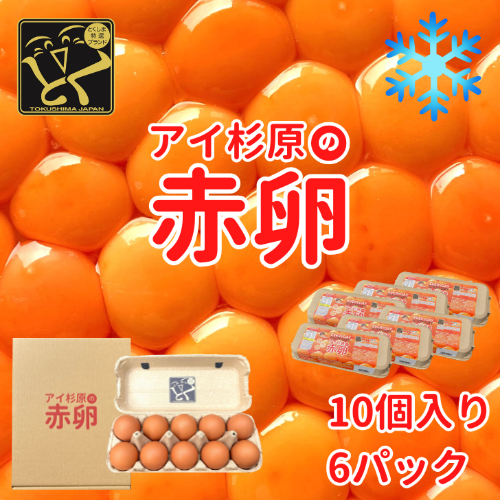 卵 赤卵 60個 (割れ保証含む) たまご アイ杉原 国産 大人気 玉子焼き 卵焼き 卵かけご飯 米 ご飯 ゆで卵 すき焼き 鳥 鶏 鶏卵 卵黄 玉子スープ 玉子焼き 生卵 産地直送 健康 ギフトお歳暮 お中元 アイ杉原の赤卵 徳島