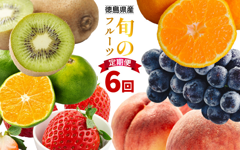 フルーツ 定期便 6ヶ月 果物 季節 旬 詰め合せ 国産 おまかせ 産地直送 シャインマスカット すだち いちご みかん キウイ 不知火 桃 ピオーネ 徳島