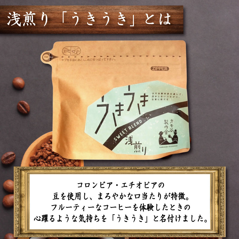 コーヒー 浅煎り 粉 100g コーヒー粉 珈琲 コーヒー COFFEE 自家焙煎 焙煎 コーヒー豆 浅煎り ドリンク 飲み物 喫茶 カフェ プレゼント ギフト 母の日 父の日 徳島 小松島 カモ谷製作舎