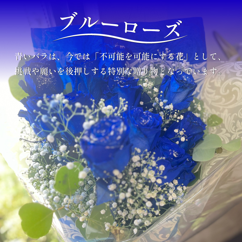生花 ブルーローズ 12本 青バラ バラ 薔薇 花束  ローズ フラワー ブーケ 生け花 プレゼント 贈り物 ギフト 雑貨 インテリア 人気 記念日 誕生日 フラワーガーデンミモザ  徳島県 小松島
