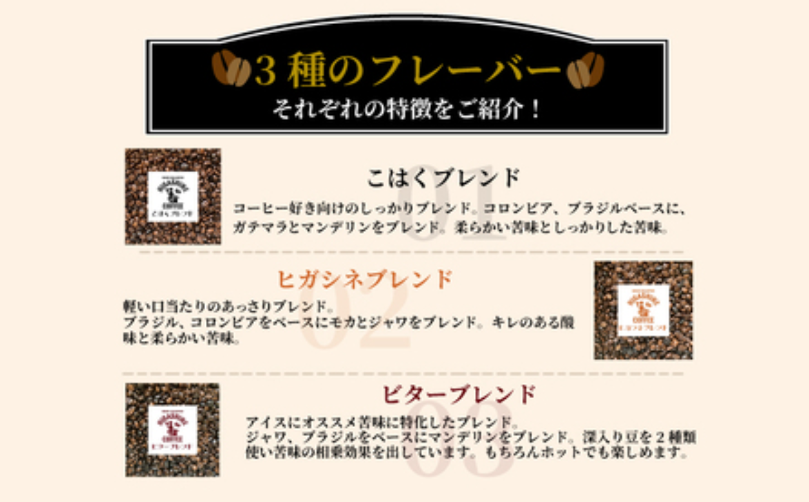【ふるさと納税】3種の豆セット（150g×3袋）コーヒー 珈琲 自家焙煎 自然焙煎 水研ぎコーヒー ブレンド オリジナル アイスコーヒー ホットコーヒー 送料無料 450g