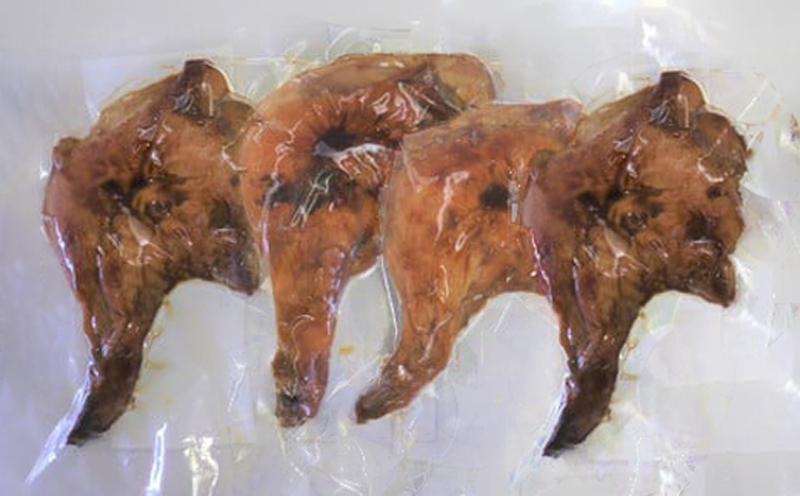 徳島小松島『とり信』の「国産鶏ローストレッグ」 ローストチキン （タレ味）1本入り×4袋 合計 800g 以上｜鶏肉 個包装 冷凍便 パーティー クリスマス 記念日 送料無料