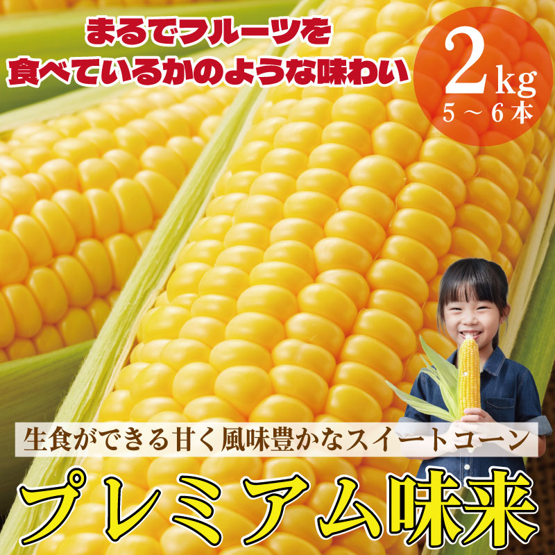 【先行予約】 とうもろこし 甘い スイートコーン みらい 2kg 以上 来年度先行予約 【2026年5月頃~6月頃出荷】朝採れ 高糖度 夏野菜 新鮮 農家 直送