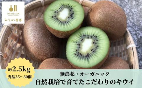 数量限定!みその農園の「キウイ」2.5kg 自然栽培※離島への配送不可 ※2024年12月頃より順次発送予定 フルーツ