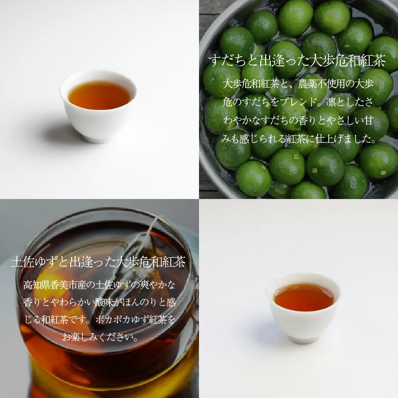 茶 紅茶 農薬不使用 4種 柑橘 フレーバーティー ティーバッグ 26個 セット すだち ゆず 伊予柑 レモン みかん フレーバー お茶 茶葉 和紅茶 国産 徳島県産 大歩危茶 山城茶 お取り寄せ お中元 お歳暮 ギフト 贈り物 手土産 送料無料 徳島県 三好市 みよし