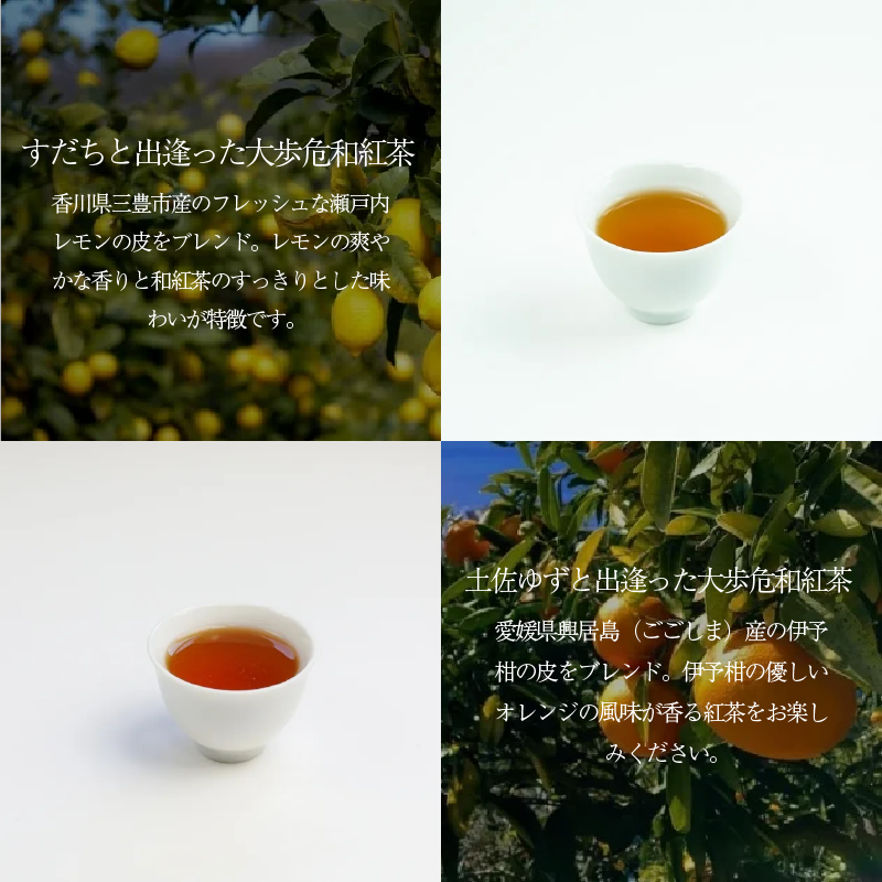 茶 紅茶 農薬不使用 4種 柑橘 フレーバーティー ティーバッグ 26個 セット すだち ゆず 伊予柑 レモン みかん フレーバー お茶 茶葉 和紅茶 国産 徳島県産 大歩危茶 山城茶 お取り寄せ お中元 お歳暮 ギフト 贈り物 手土産 送料無料 徳島県 三好市 みよし