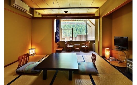 ホテル 宿泊券 サンリバー大歩危 ペア宿泊券 露天風呂付客室 1泊2食付