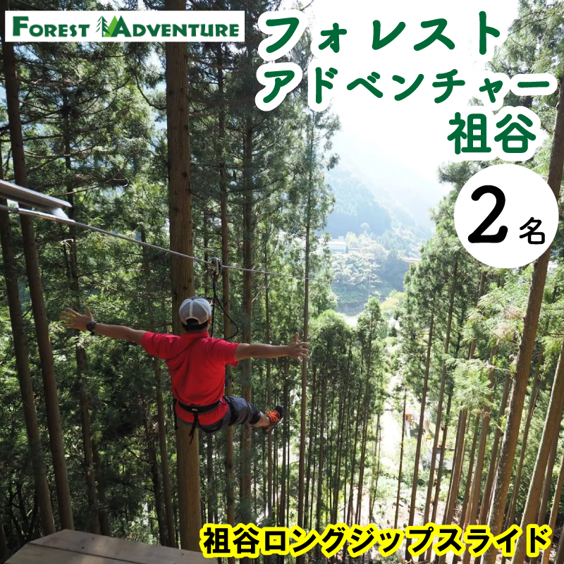 フォレストアドベンチャー祖谷 2名 祖谷ロングジップスライド 利用券