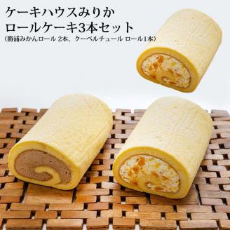 ロールケーキ 3本セット（みかん×2・チョコ×1）