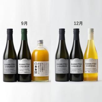 【定期便(年4回)】「山神果樹薬草園」柑橘リキュール2本とジュースまたはコーディアルのセット《3月・6月・9月・12月出荷》---sanagouchi_myk_32_tei---