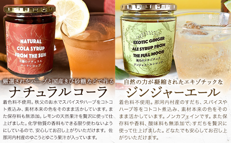 太陽のナチュラルコーラ＆満月のエキゾチックジンジャエール 濃縮タイプ 1瓶約７～8杯分 TABEL株式会社《30日以内に出荷予定(土日祝除く)》 │ クラフトコーラ クラフトジンジャーエール 炭酸割り コーラシロップ お取り寄せ 徳島県 佐那河内村 ---sanagouchi_tbl_2_2hn---
