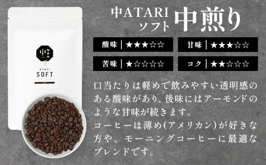 珈琲屋 中-ATARI- オススメ3種のブレンド 各100g×3袋【豆タイプ】【徳島県 那賀町 自家焙煎 コーヒー 珈琲 ブレンド コーヒー豆 珈琲豆 豆 スペシャリティコーヒー レギュラーコーヒー 中煎り 中深煎り 深煎り 飲み比べ 詰め合わせ ギフト プレゼント お取り寄せ】CO-01 各100g×3袋【豆タイプ】