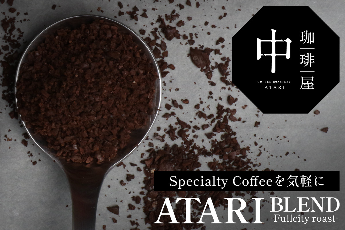 【定期便3回】【粉タイプ】珈琲屋 中-ATARI- BLEND (中深煎り) -Fullcity roast- 100g×3袋×3回【徳島県 那賀町 自家焙煎 コーヒー 珈琲 ブレンド コーヒー粉 珈琲粉 粉 スペシャリティコーヒー レギュラーコーヒー 中深煎り フルシティロースト 詰め合わせ ギフト プレゼント お取り寄せ】CO-28 粉タイプ