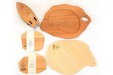 KUKU ウッドプレートセット　NW-24 徳島 那賀 木 木頭杉 ヒノキ 桧 木製 木目 ウッドプレート 木製食器 食器 小皿 中皿 大皿 セット おしゃれ カフェ 贈り物