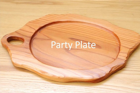 KUKU PARTYプレート 180g NW-26 徳島 那賀 木 木頭杉 木製 木目 パーティプレート プレート バーベキュー キャンプ ドリンクホルダー 箸・フォークホルダー 木製食器 おしゃれ 贈り物