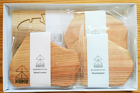 KUKUウッドコースター・スマホスタンドセット NW-32 徳島 那賀 木 木頭杉 木製 木目 ウッドコースター スマホスタンドセット 木製コースター おしゃれ シンプル