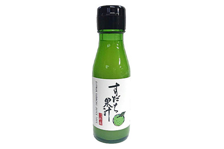 徳島産 すだち果汁 100ml × 4本［徳島 那賀 すだち スダチ 酢橘 柑橘 果汁 果汁100％ 飲み物 ドリンク カクテル 調味料 酸味 さっぱり 瓶 料理 簡単 使いやすい 酢の物 刺身 焼き魚 お漬物 大根おろし 便利 実用的 長期保存 ギフト 贈物 プレゼント］【OM-14】