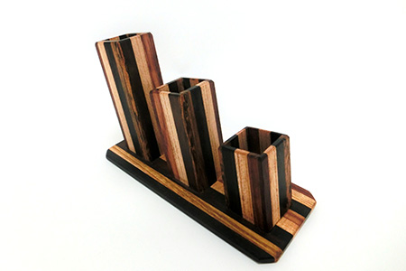 耳搔き3本セット（スタンド付き）KT-5 徳島 那賀 耳かき 耳掻き 寄木 木製 木製品 ペン立て インテリア おしゃれ 3本セット セット お土産