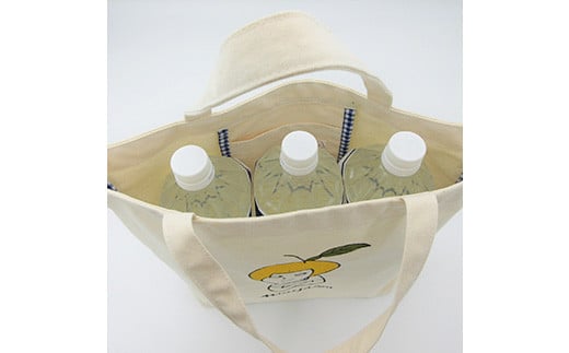 帆布 トートバッグ A yuzu mayacon サイズ(cm)：W40×H30×マチ12.5【徳島県 那賀町 手作り 鞄 カバン バッグ トートバッグ 生成り 国産 日本製 帆布 キャンバス生地 内ポケット マチ ファッション レディース メンズ 男女兼用 通勤 通学 買い物】MY-1 デザイン：A