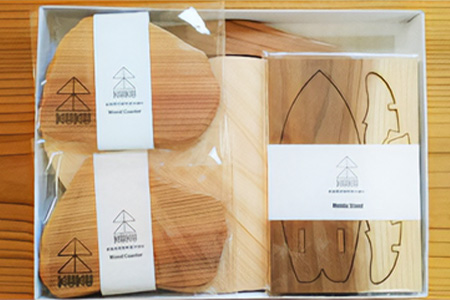 KUKU ウッドプレートセット　NW-24 徳島 那賀 木 木頭杉 ヒノキ 桧 木製 木目 ウッドプレート 木製食器 食器 小皿 中皿 大皿 セット おしゃれ カフェ 贈り物