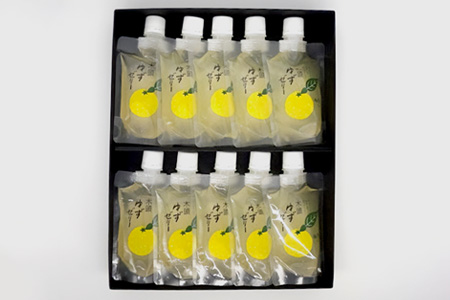 木頭ゆずゼリー１０個［徳島 那賀 木頭柚子 ゆず 柚子 ユズ  ゆずゼリー ゼリー フルーツゼリー ゼリーセット セット パック おやつ デザート 食べやすい お試し 飲むタイプ 洋菓子 母の日 父の日 敬老の日 お中元 お歳暮 おしゃれ プレゼント 贈物 ギフト］【YA-32】