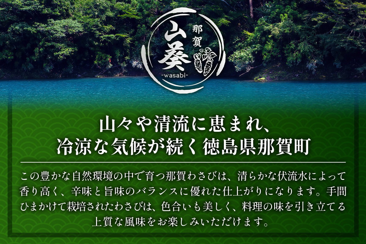 那賀わさび (真妻) 約300g 3～6本【徳島県 那賀町 生産者直送 産地直送 本わさび わさび ワサビ 生わさび 山葵 野菜 香味野菜 国産 真妻 薬味 調味料 万能 新鮮】FN-08 那賀わさび (真妻) 約300g 3～6本