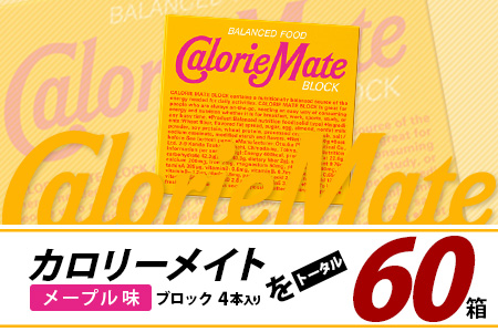 【大塚製薬】カロリーメイトブロック 4本入り60箱 ≪メープル味≫［徳島 那賀 カロリーメイト メープル ビタミン ミネラル たんぱく質 脂質 糖質 5大栄養素 バランス栄養食 栄養補給 仕事 勉強 スポーツ 防災 災害 地震 非常食 常備食 備蓄 受験 受験応援 新生活 大塚製薬］【MS-3-4】 4本入り60箱 ≪メープル味≫