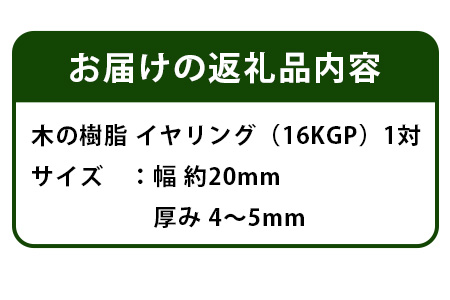 森の贈り物 木の樹脂 イヤリング TR-12-1 徳島 那賀 木 樹脂 アクセサリー ピアス ジュエリー シンプル 上品 大人 エレガント かわいい おしゃれ オフィス  女性 レディース プレゼント ギフト 手作り イヤリング